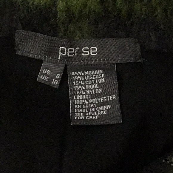 Per Se Green and Black Plaid Short Mohair Jacket Size 8 - Picture 5 of 5